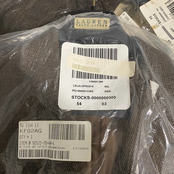 Men's 44L LAUREN RALPH LAUREN Lambs' Wool LELA Sport Coat Blazer Jacket Brown - Picture 16 of 16